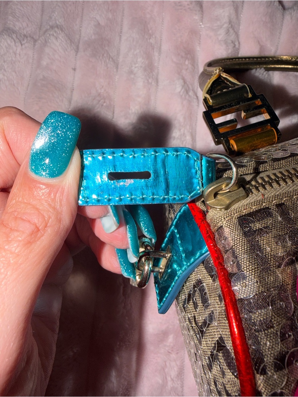 Zucchino Sequin-Embellished Bauletto Boston Bag - Picture 8 of 13